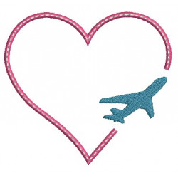 Stickdatei - Herz Flugzeug